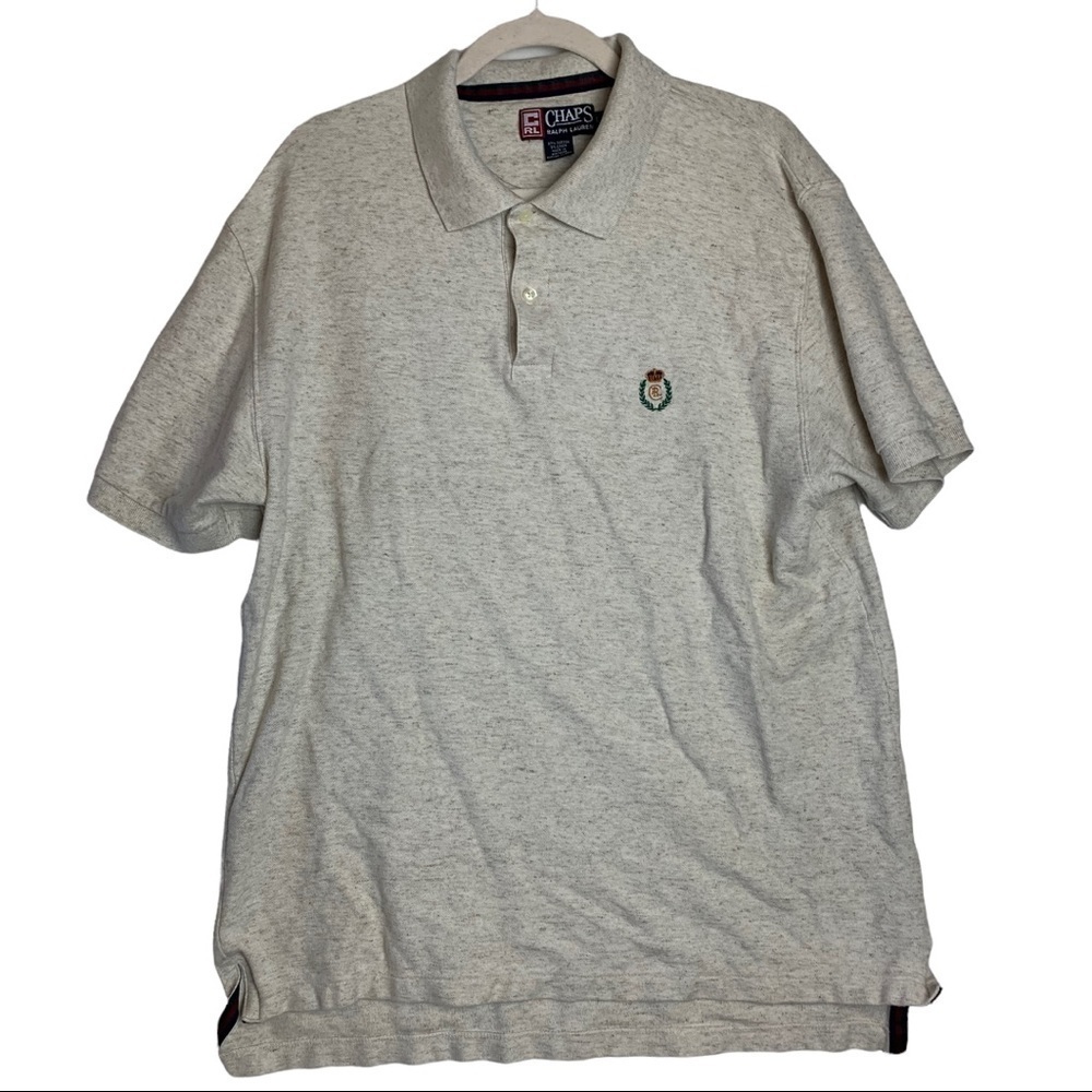 Chaps Ralph Lauren Cotton Linen Blend  Polo T-Shirt Size Large